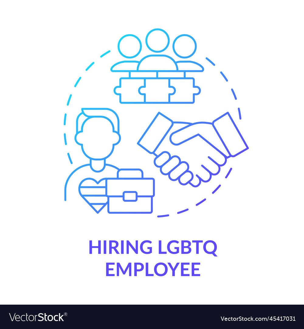 Hiring lgbtq employee blue gradient concept icon