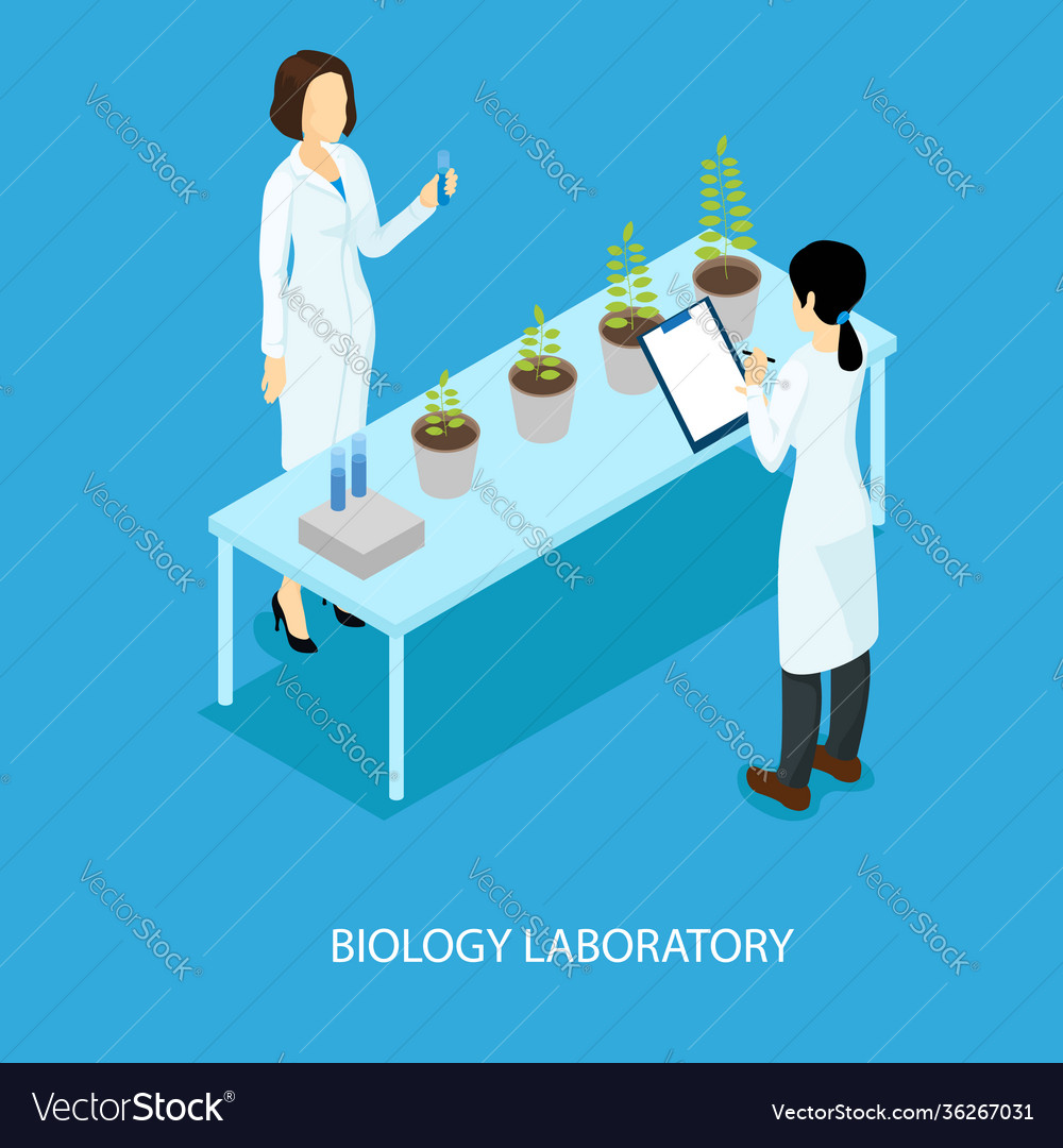 Isometric Biological Scientific Experiment Concept