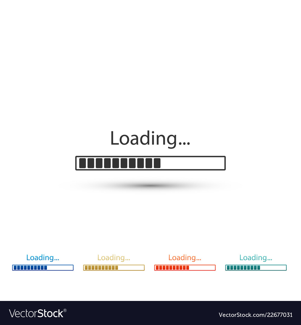 Loading icon isolated progress bar vector image Loading icon isolated progress bar