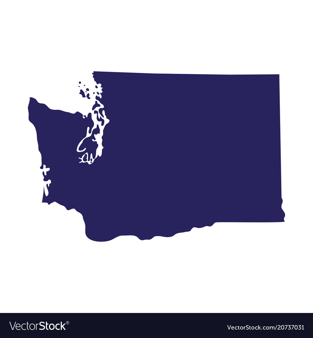 Map of the us state washington Royalty Free Vector Image