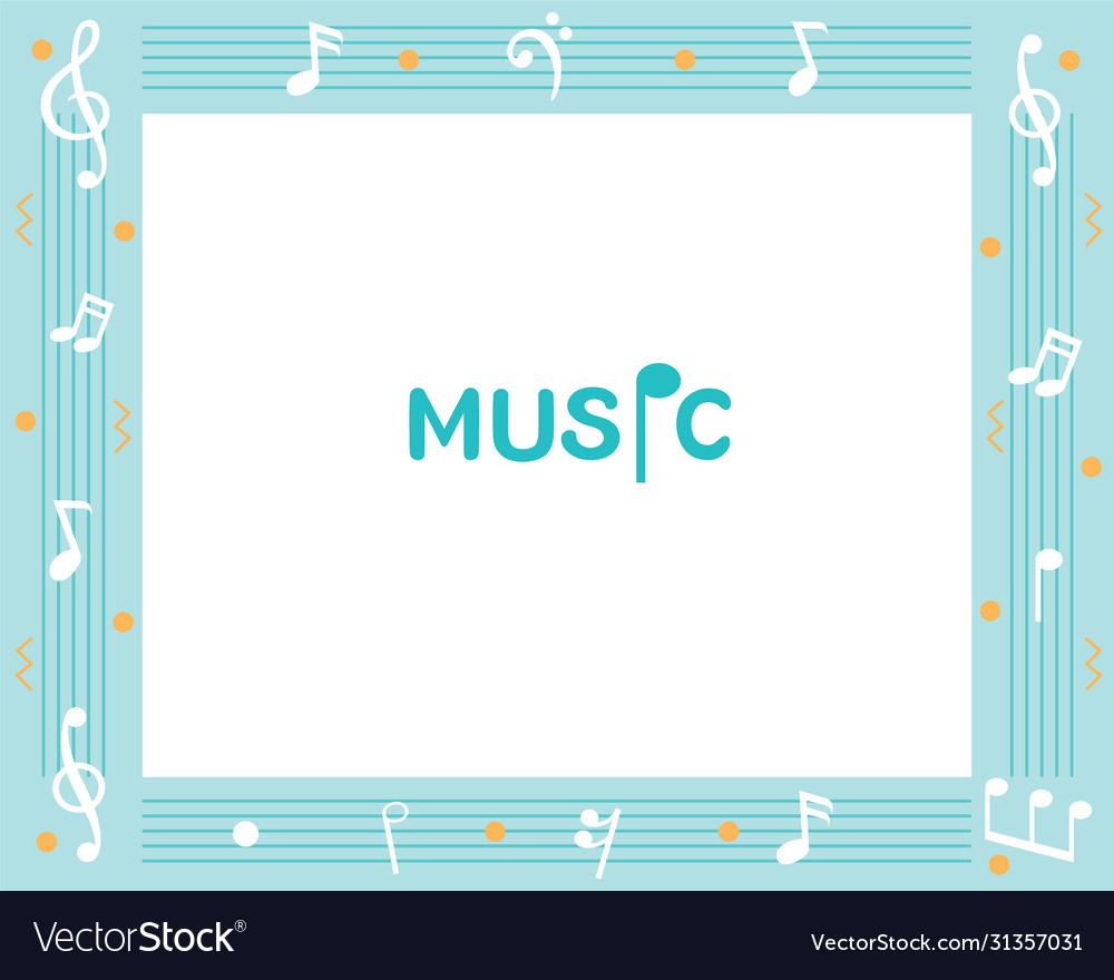 Music subject frame design note Royalty Free Vector Image