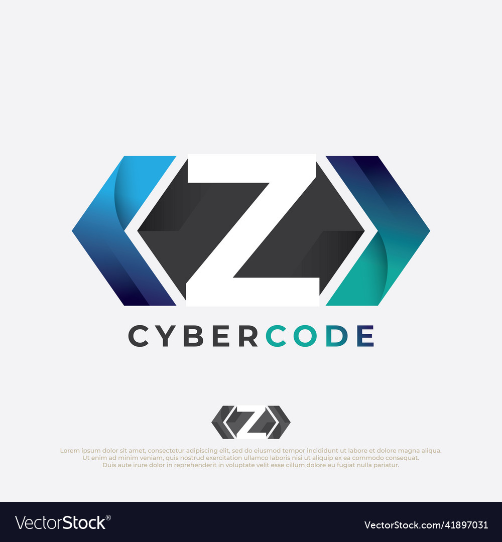 Programmer logo with letter z design code icon Vector Image Programmer logo with letter z design code icon