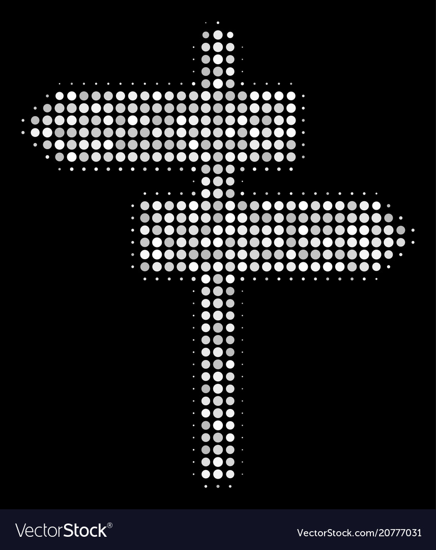 Road pointer halftone icon vector image Road pointer halftone icon