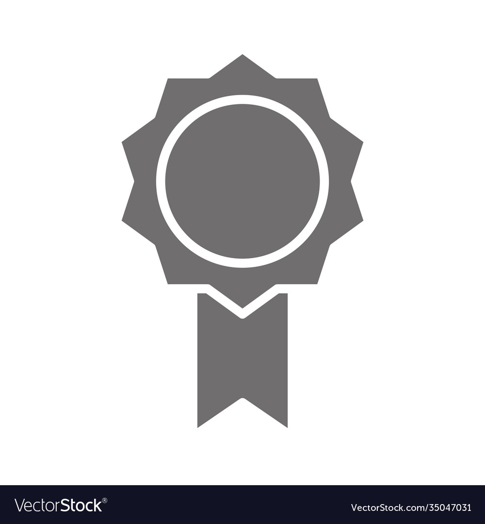 Rosette quality award silhouette style icon Vector Image