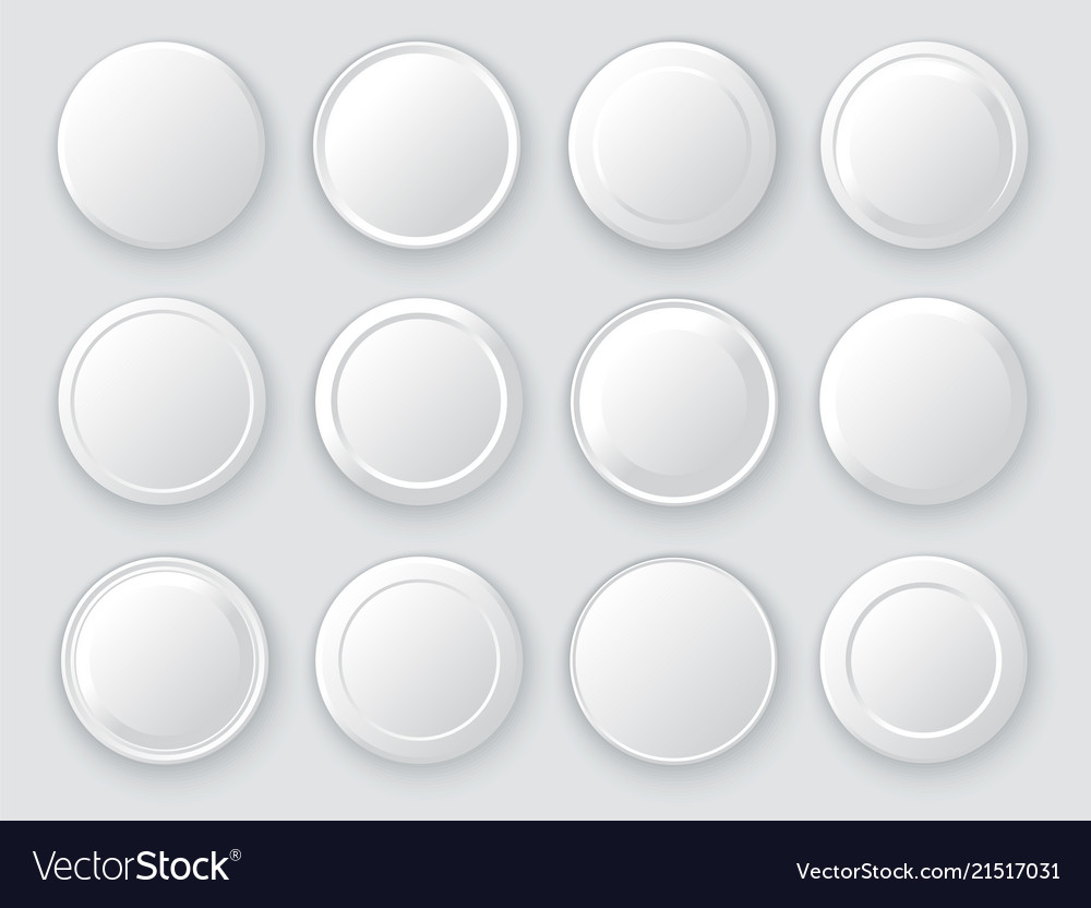 Set of round buttons vector image Set of round buttons