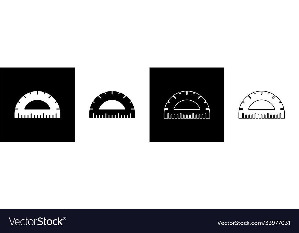 Set protractor grid for measuring degrees icon Vector Image Set protractor grid for measuring degrees icon