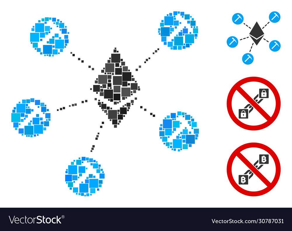 Square ethereum mining pool icon mosaic Vector Image Square ethereum mining pool icon mosaic