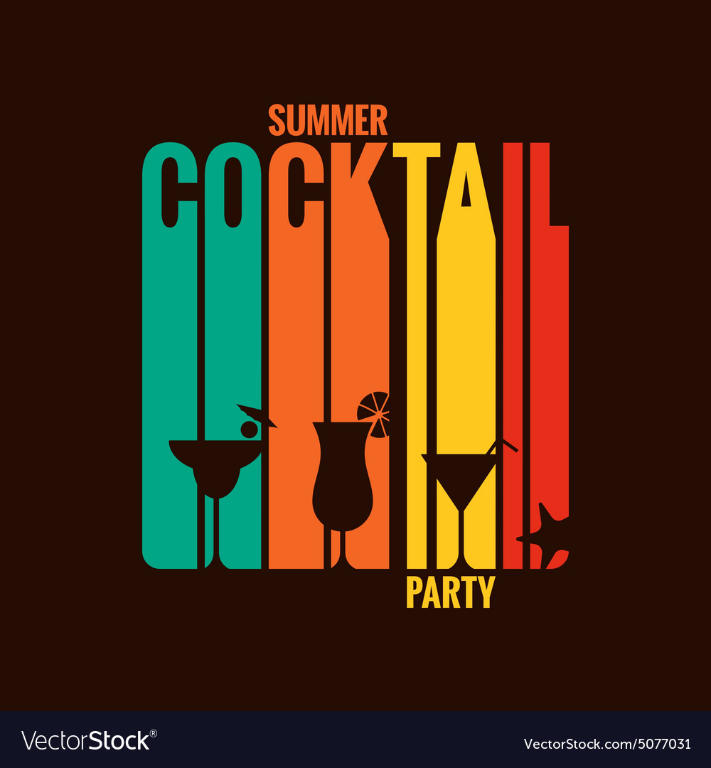 summer cocktail party menu design background vector image