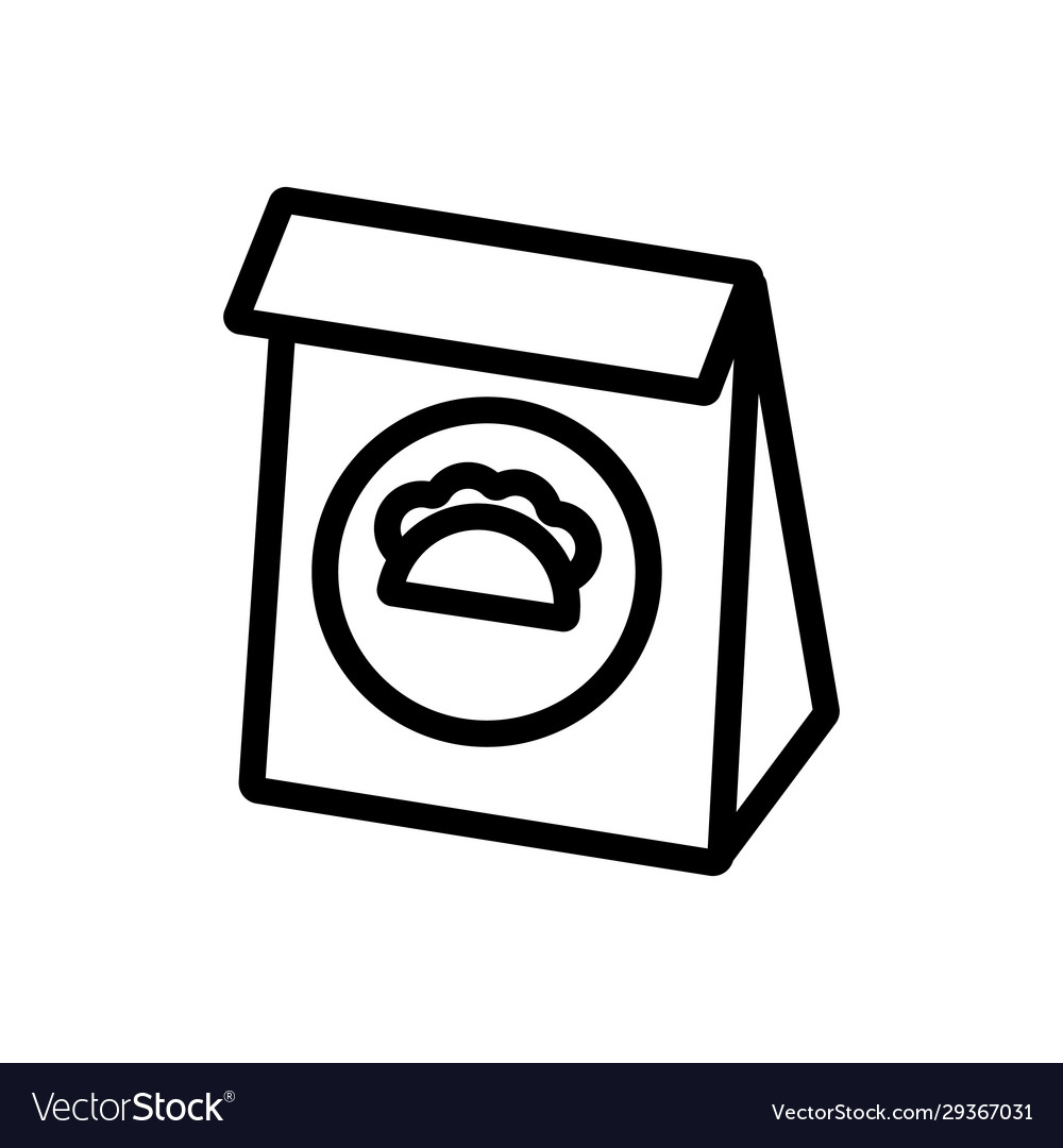 Taco icon isolated contour symbol