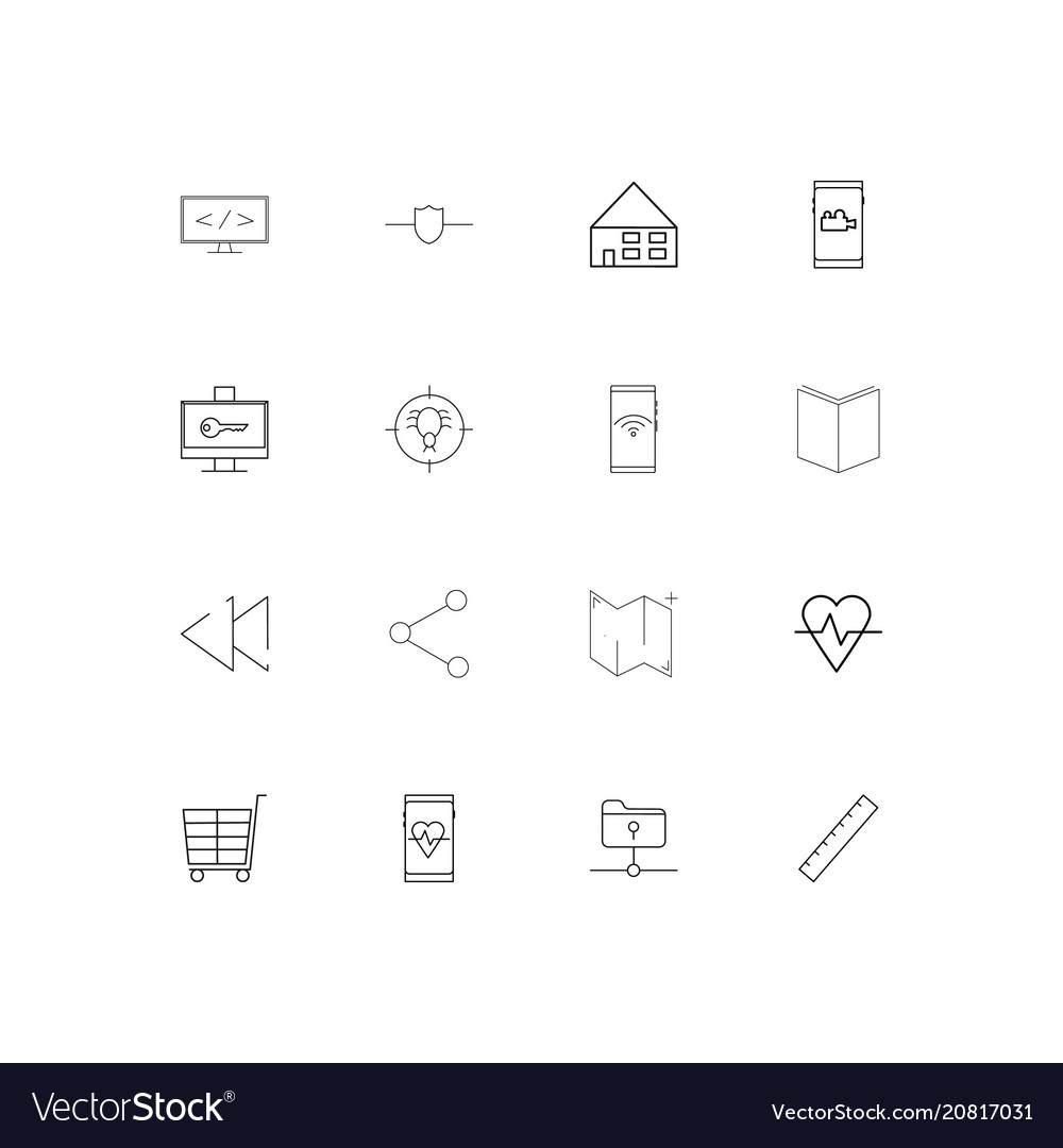 Web linear thin icons set outlined simple