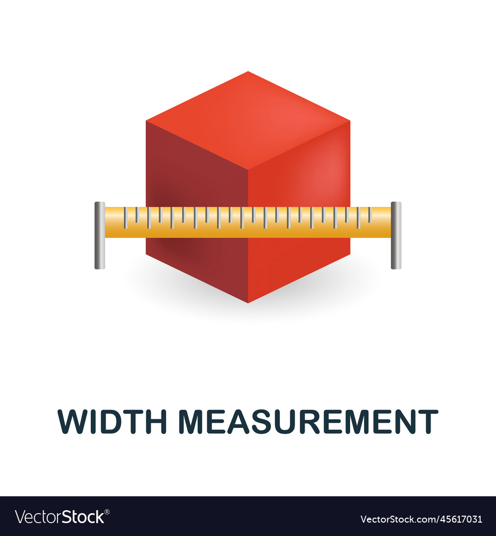 Width measurement icon 3d from