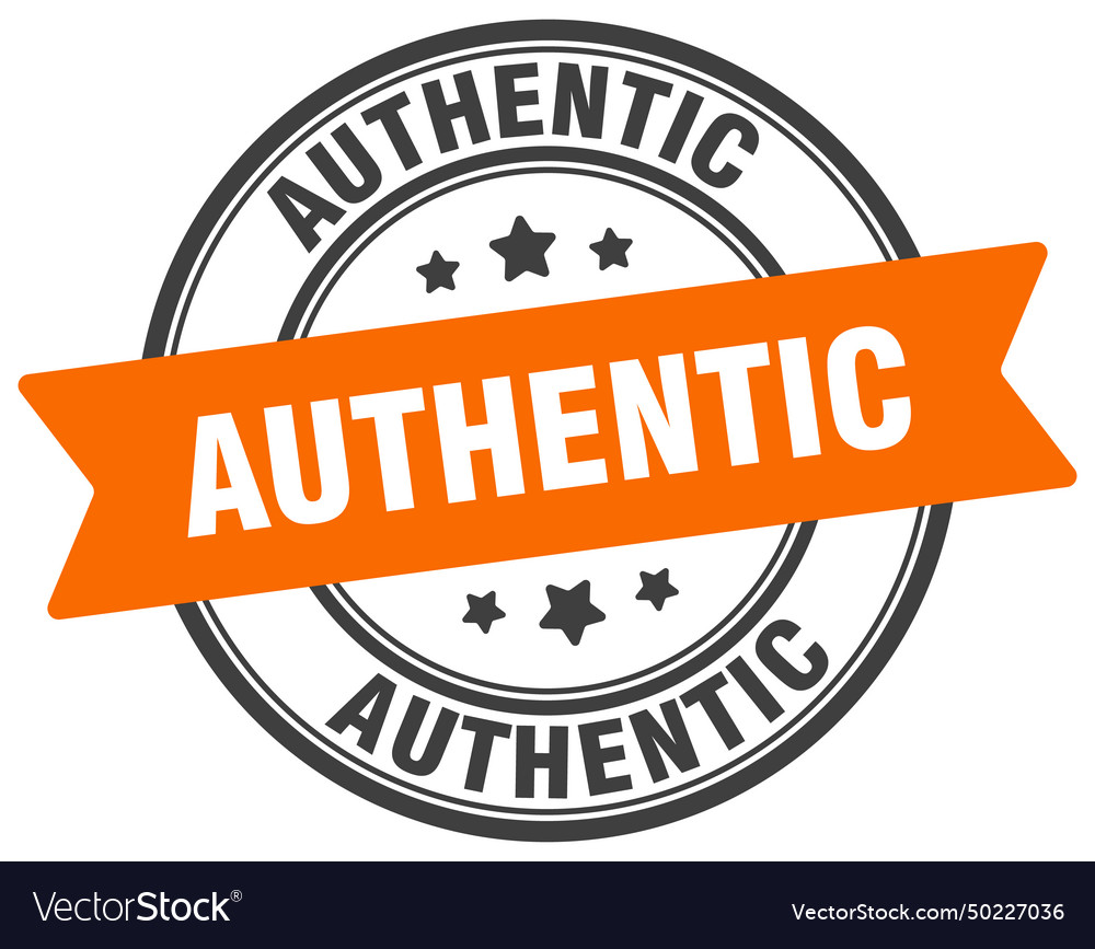 Authentic stamp label on transparent Royalty Free Vector