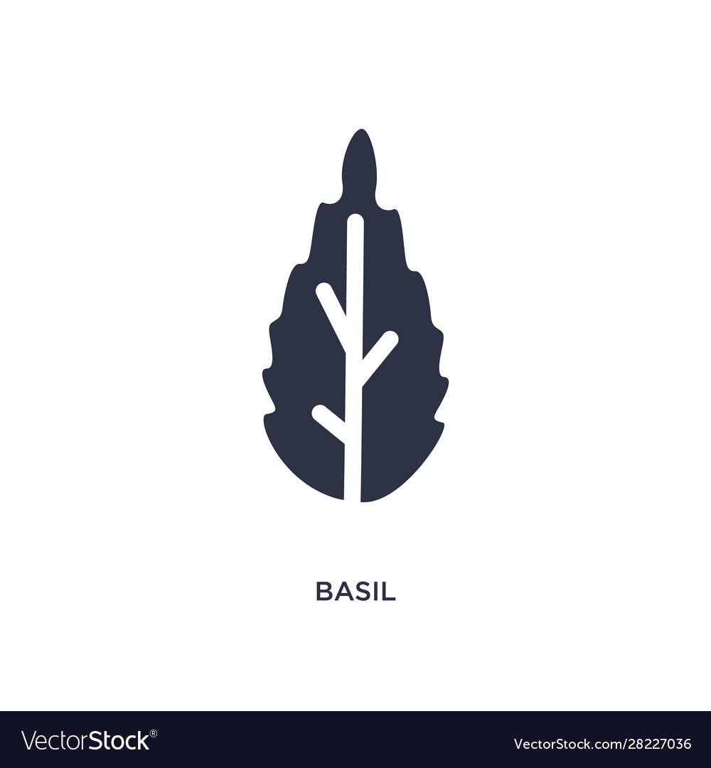 Basil icon on white background simple element vector image Basil icon on white background simple element