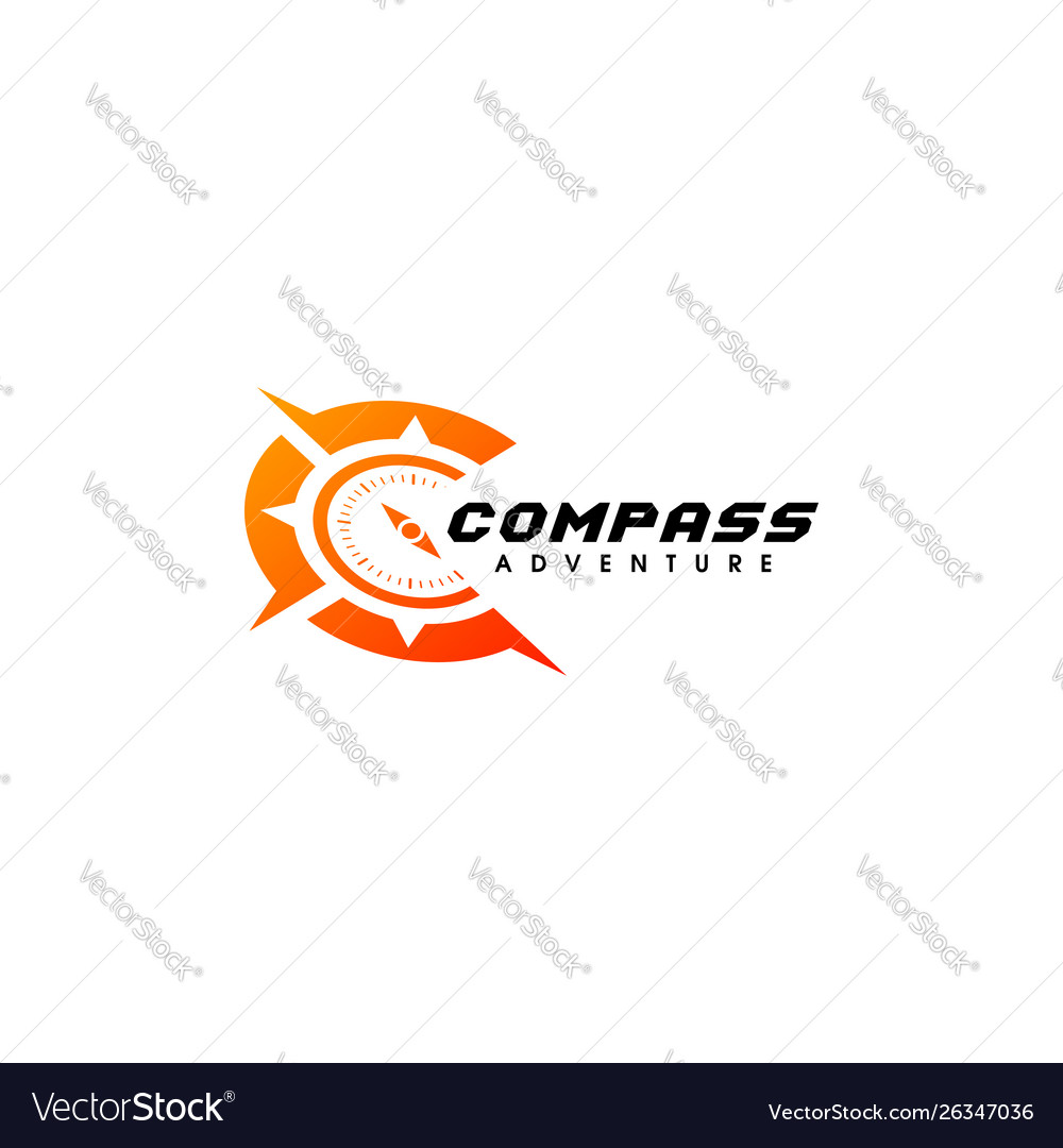 Compass logo design c letter icon symbol