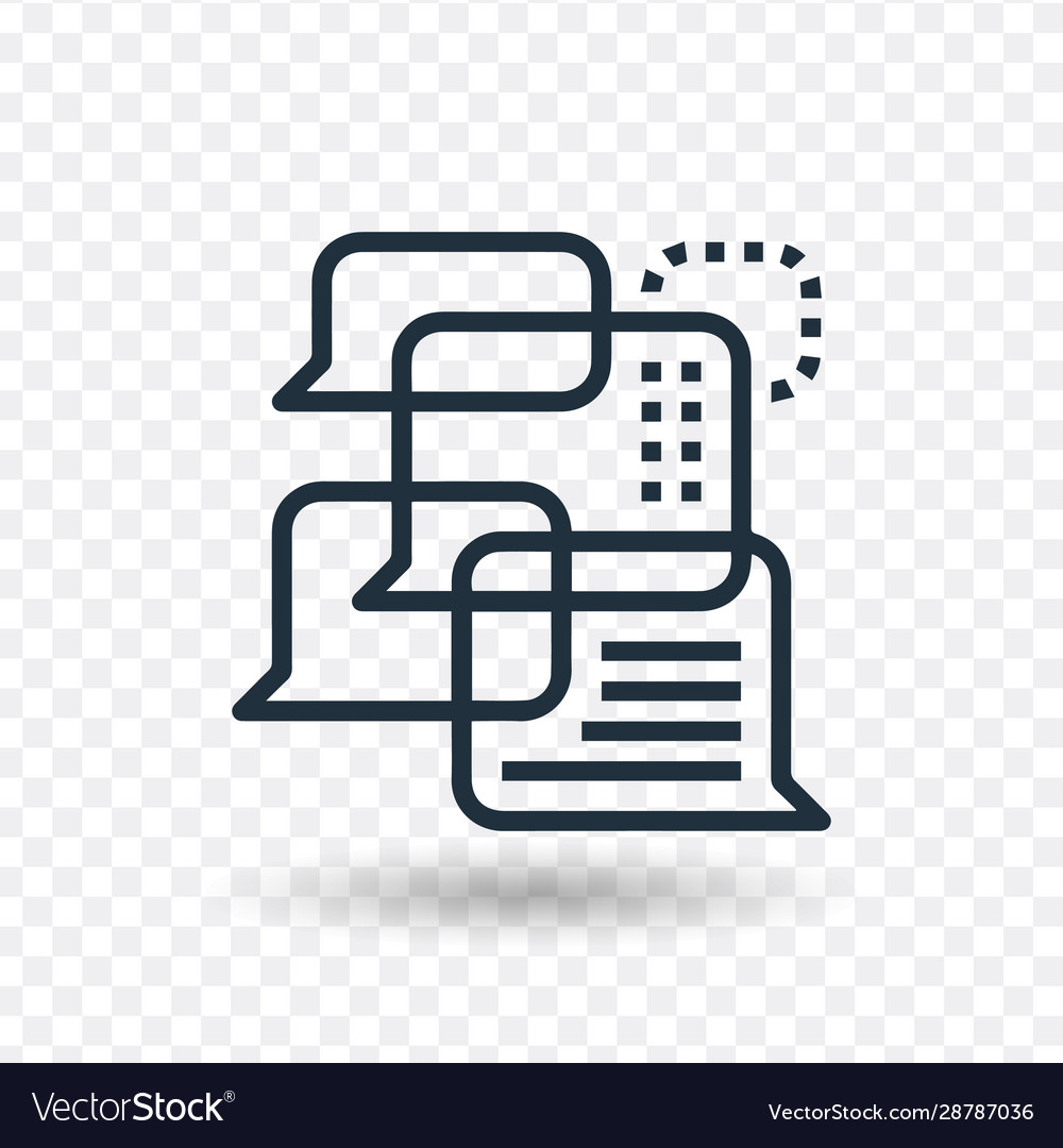 Correspondence dialogue on net chat bubble