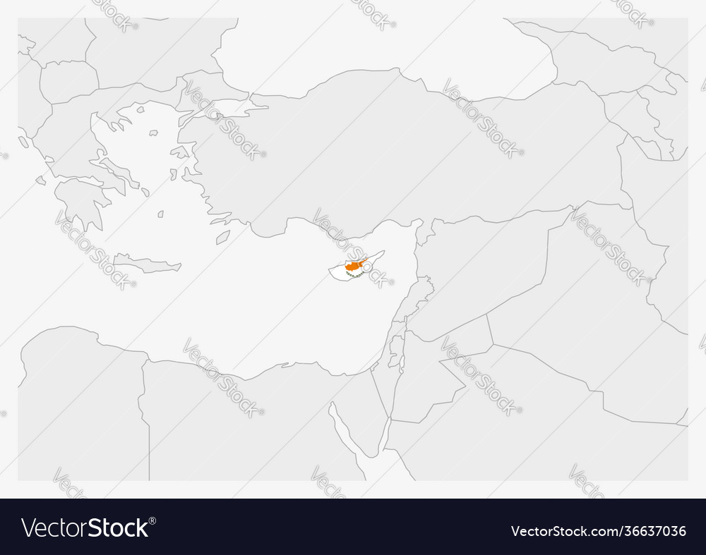 Cyprus map highlighted in flag colors Vector Image Cyprus map highlighted in flag colors