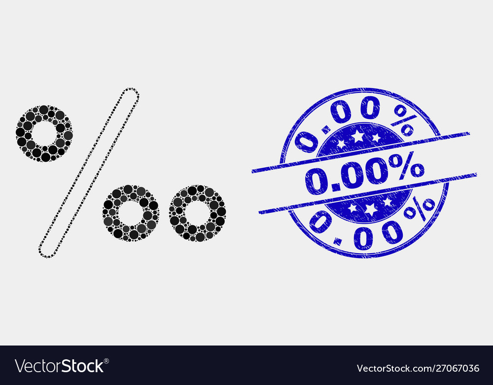 Dotted per mille icon and distress 000