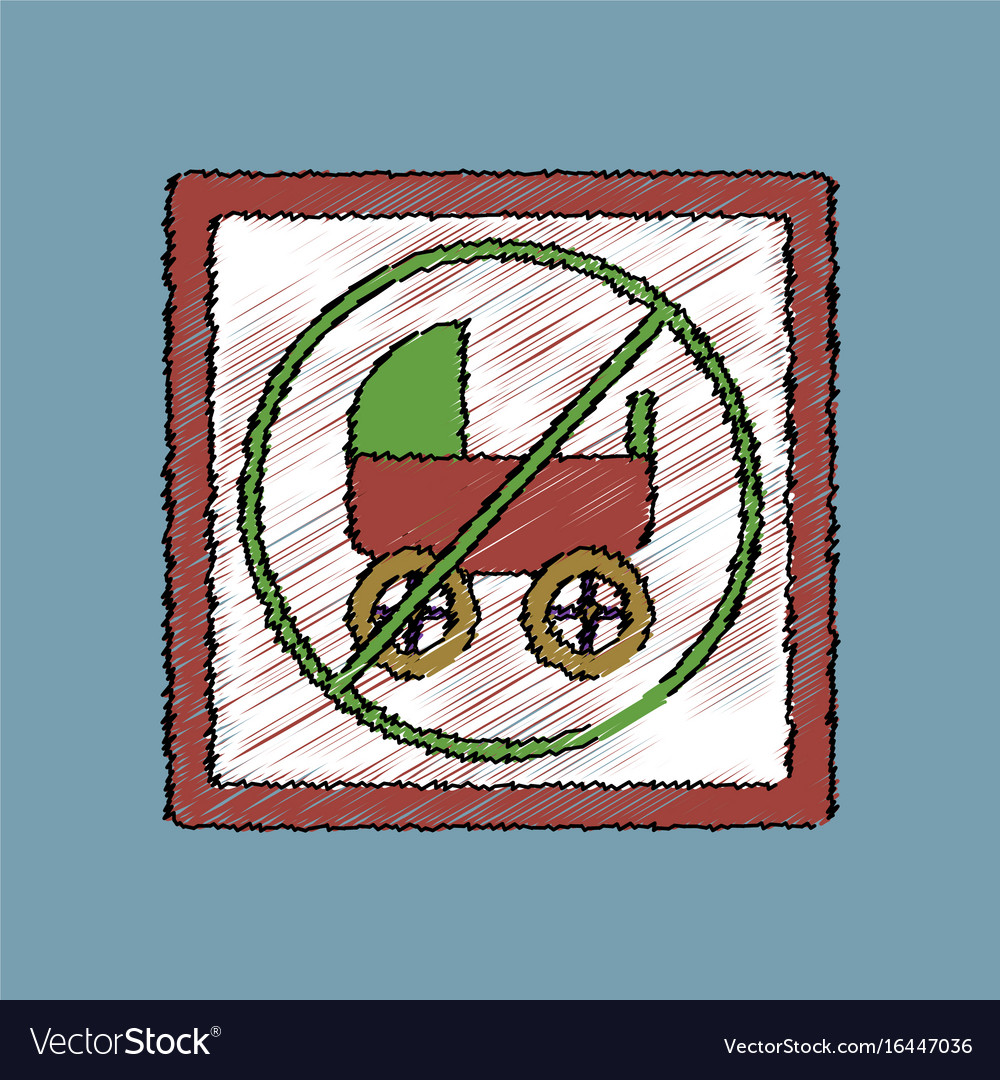Flat shading style icon strollers not allowed