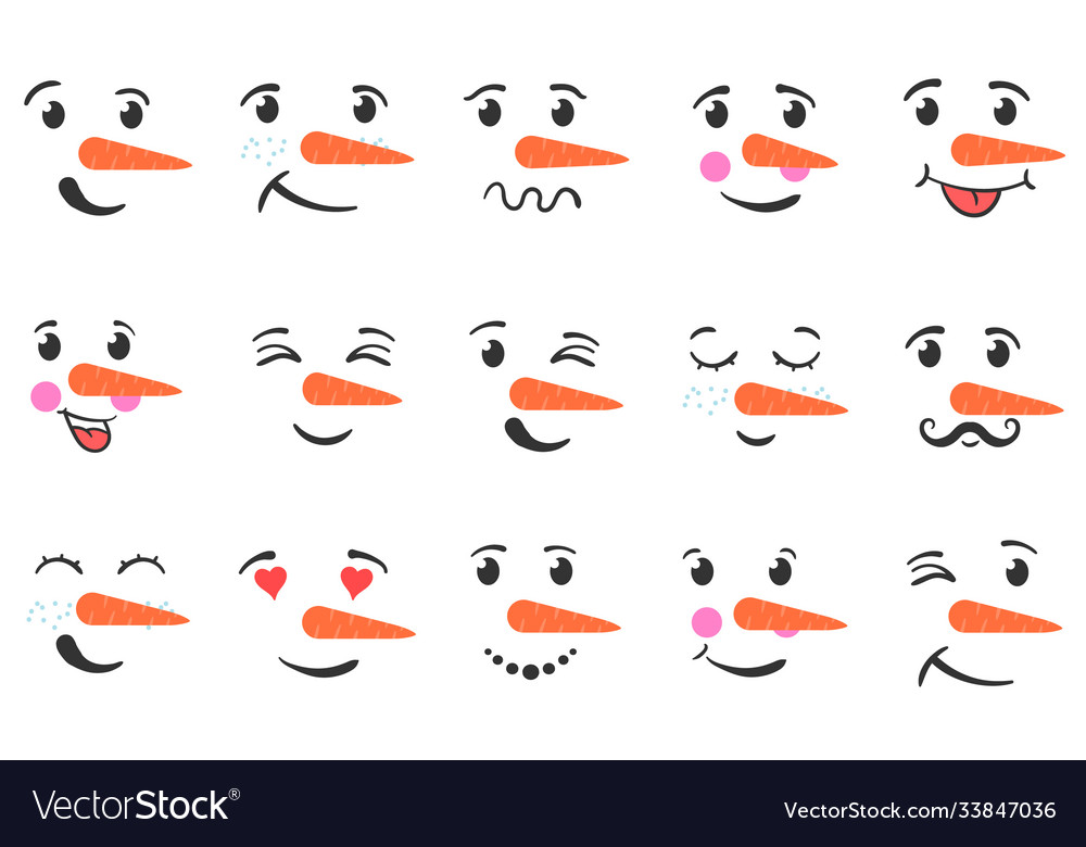 Funny Snowman Faces Collection