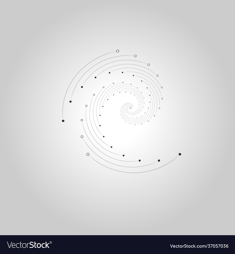 Line art lines with circles for print design wave vector image Line art lines with circles for print design wave