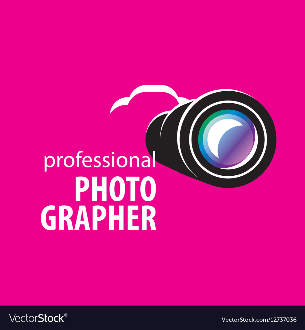 Logo camera the photographer Royalty Free Vector Image