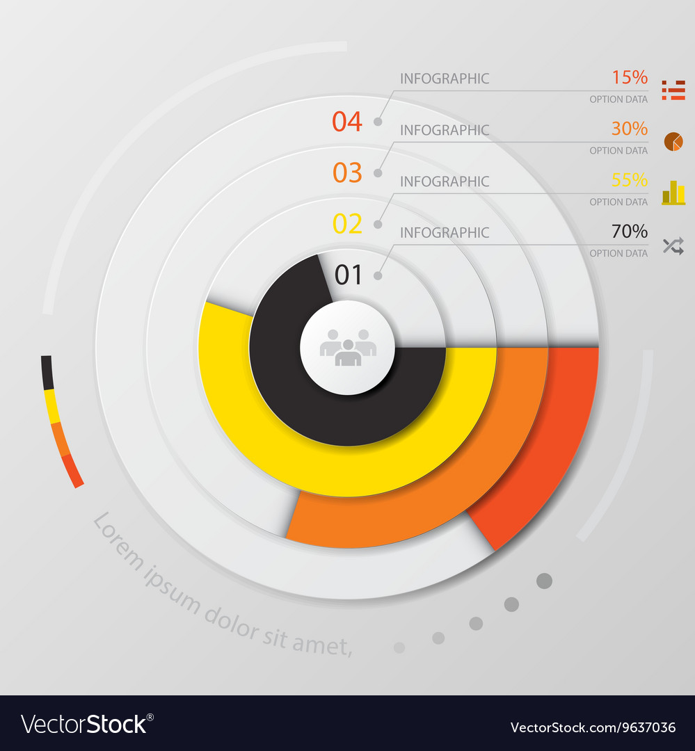 Modern curve circle infographic design template