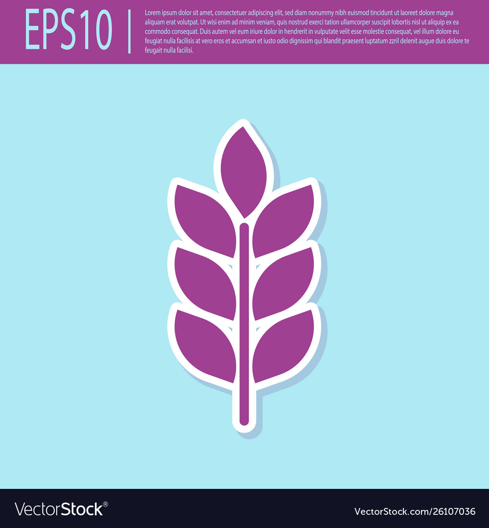Retro purple cereals icon set with rice wheat vector image Retro purple cereals icon set with rice wheat