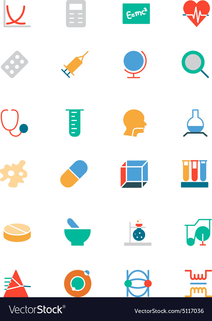 Science colored icons 2