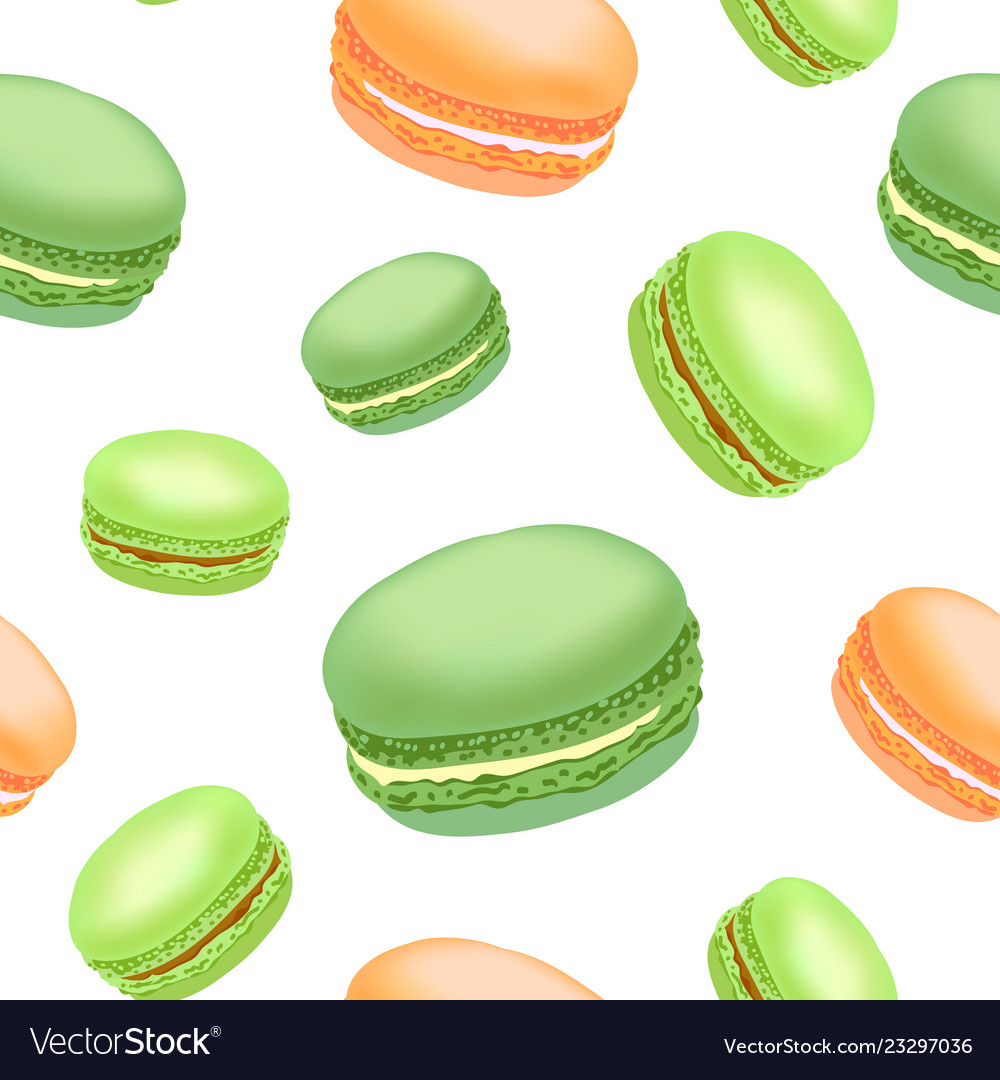 Seamless pattern with colorful macaroon cookies