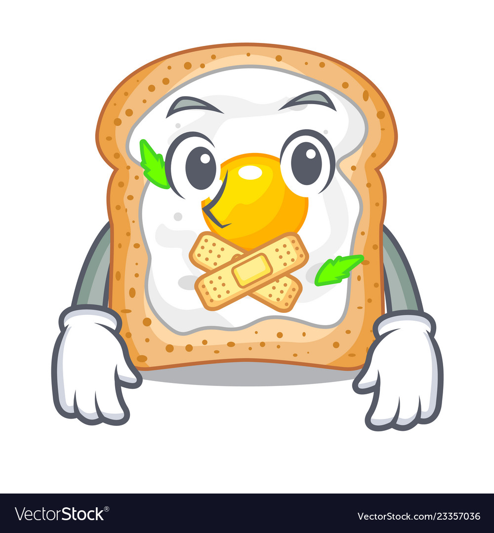 Silent sandwich with egg isolated in mascot