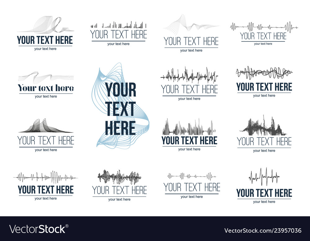 Sound waves set audio player vector image Sound waves set audio player