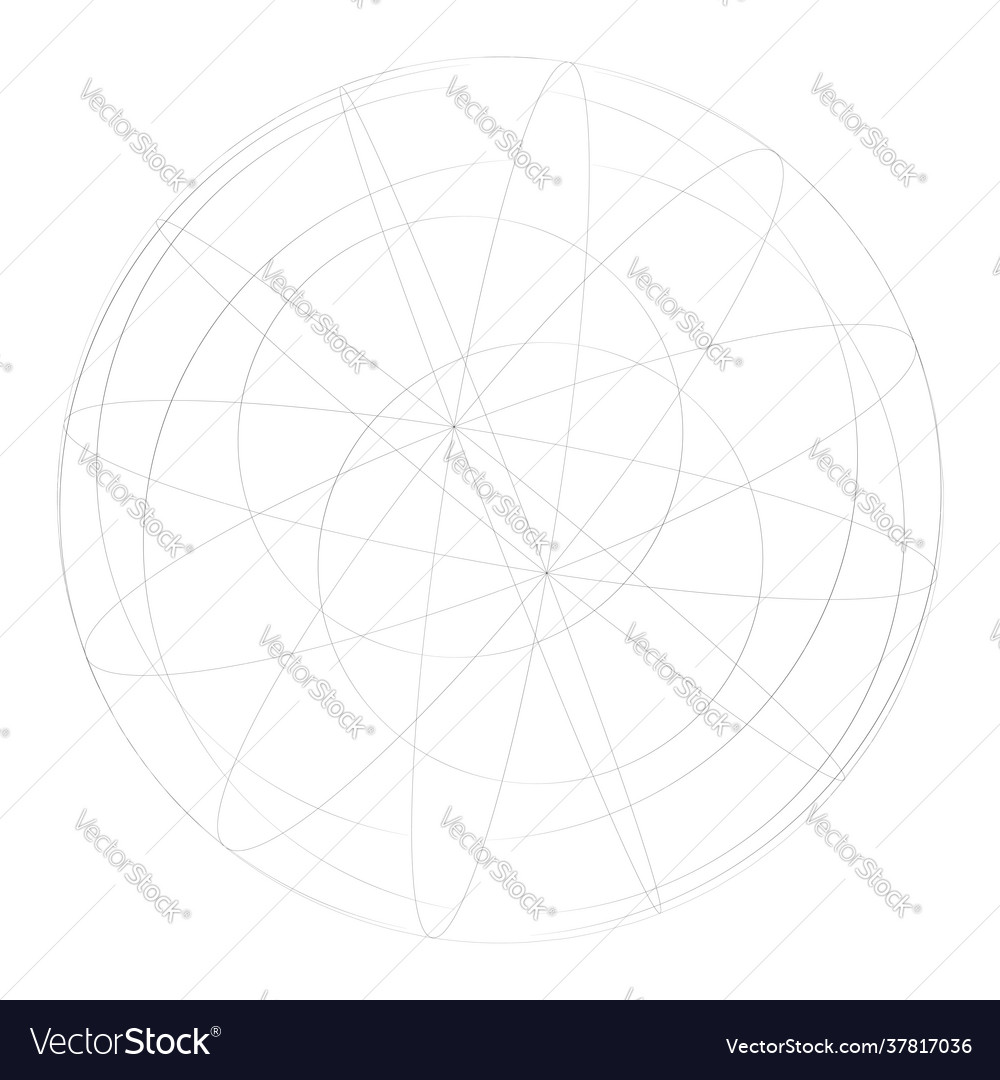 Sphere orb ball with wireframe grid mesh surface