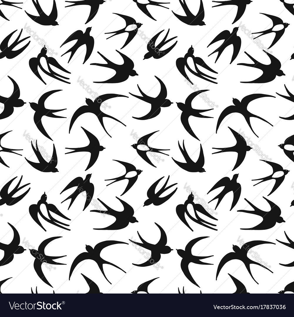 Swallows seamless pattern for your design