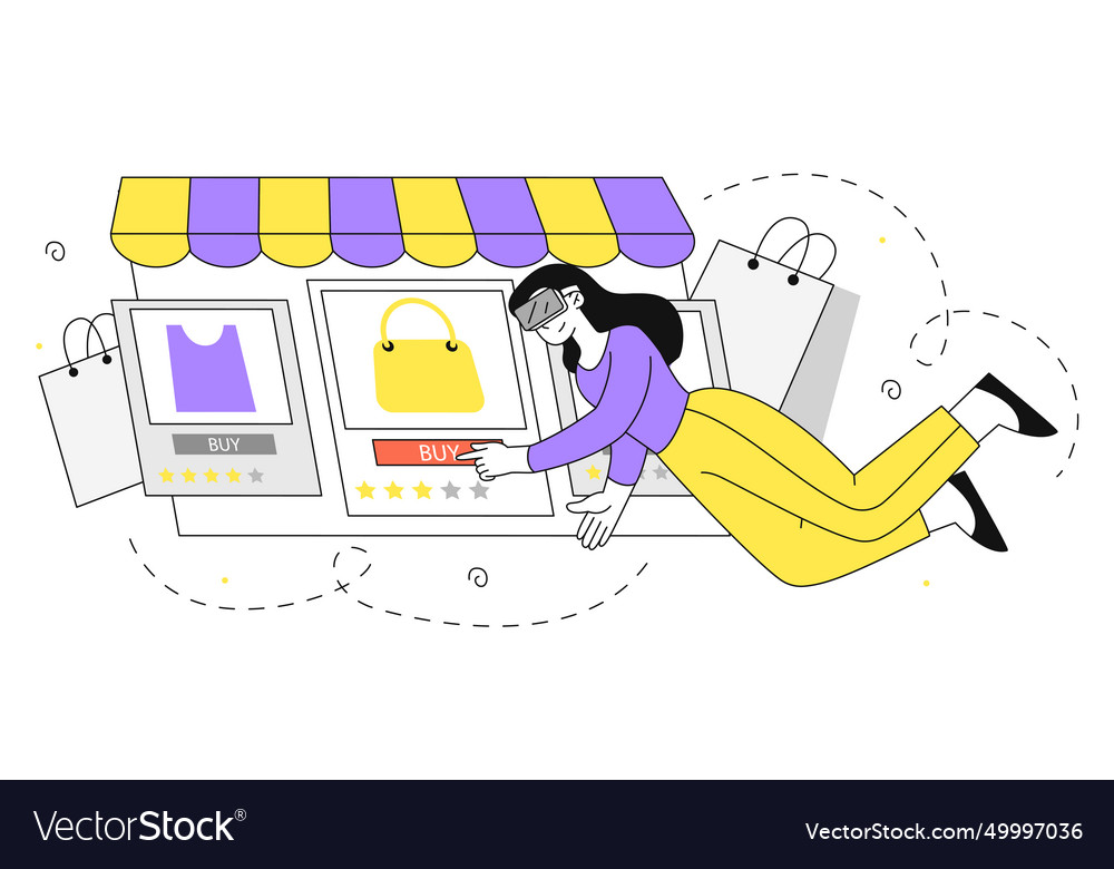 Virtual shopping woman linear