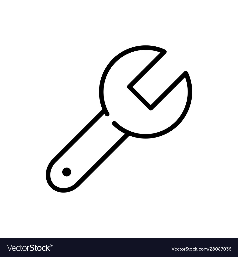 Wrench tool architecture icon line style