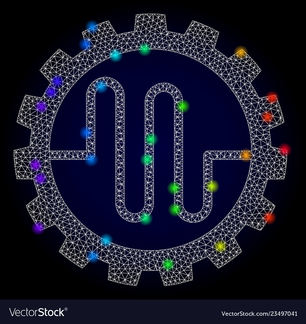 2d mesh pipe service cog with spectrum vector image 2d mesh pipe service cog with spectrum