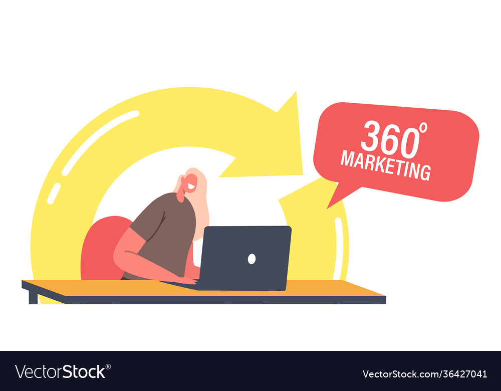 360 degree marketing concept manager female