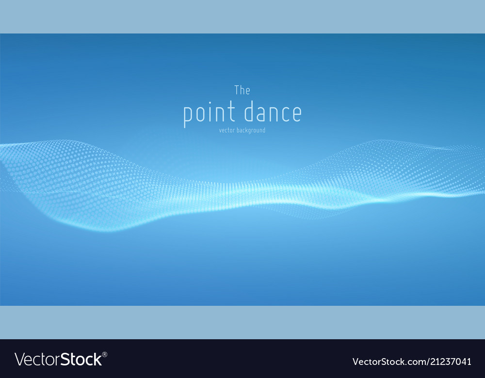 Abstrakte blaue Teilchenwellenpunkte Array vector image Abstrakte blaue Teilchenwellenpunkte Array