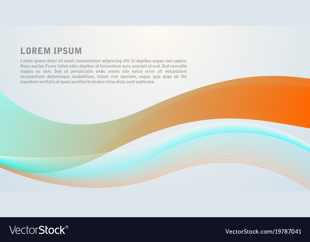 Abstract wave background in orange and cyan color