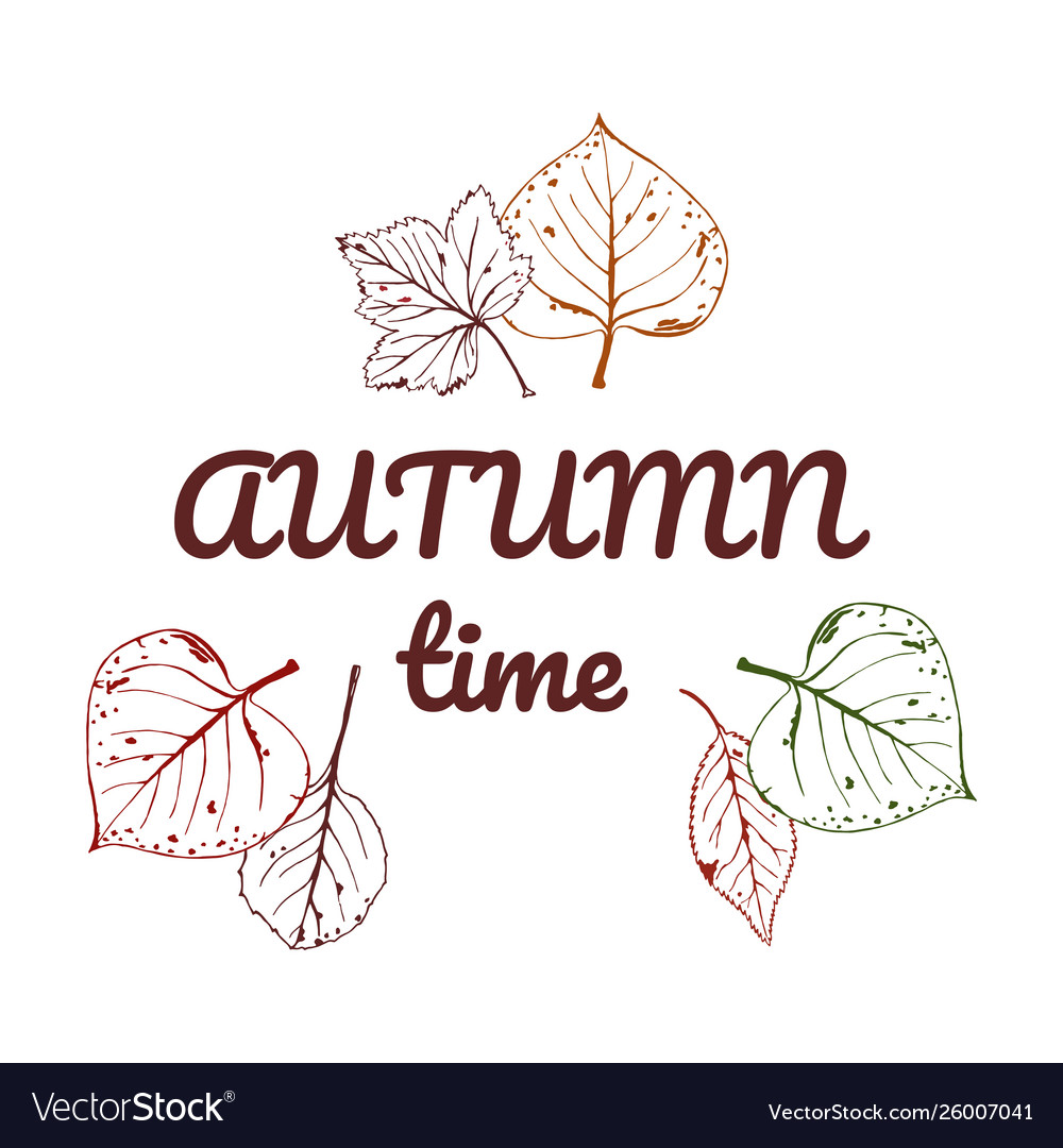 Autumn with text Vector Image Autumn with text