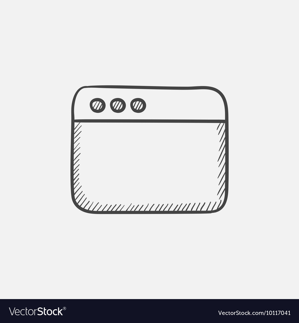 Blank window of internet browser sketch icon