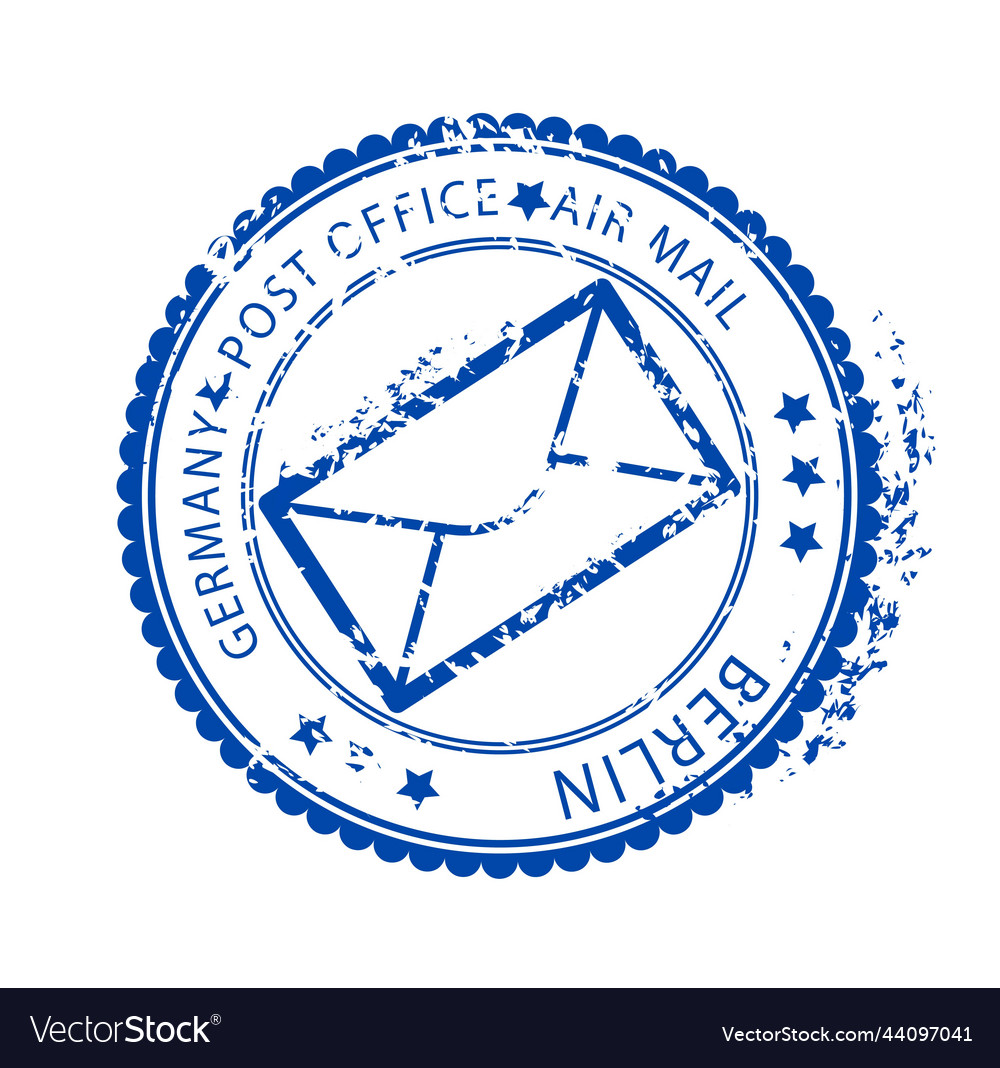 Blue post mark Royalty Free Vector Image VectorStock