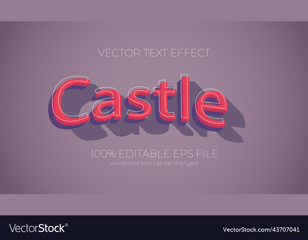 Castle editable text effect style eps vector image Castle editable text effect style eps