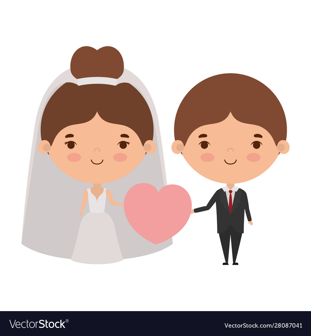 Couple bride and groom cartoon design Royalty Free Vector