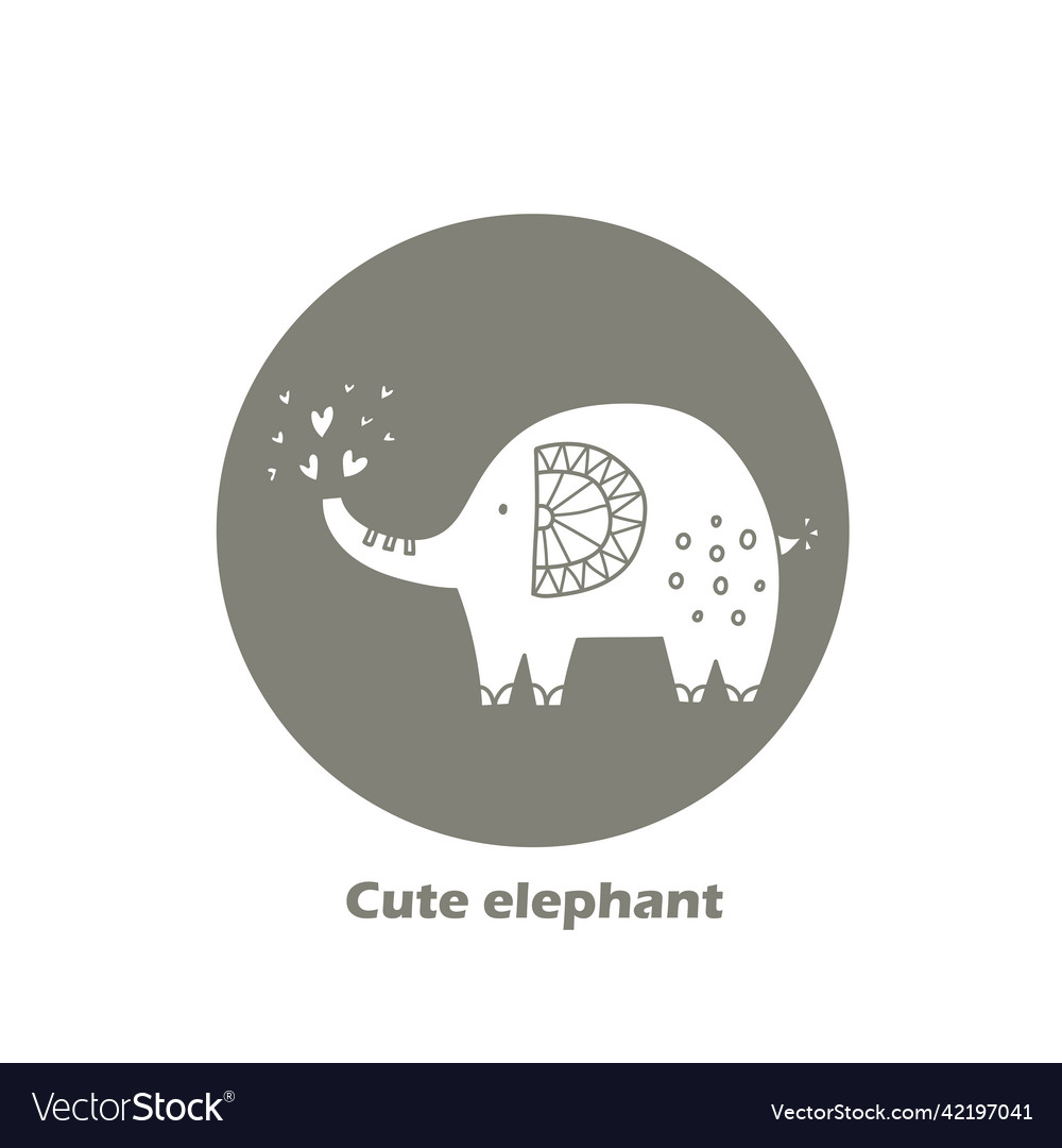 Cute elephant Royalty Free Vector Image - VectorStock