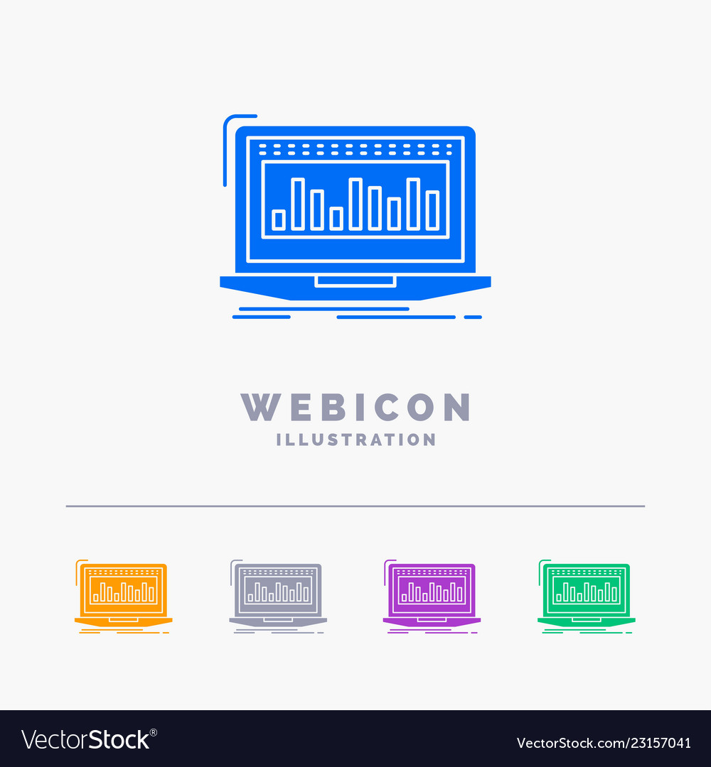 Data financial index monitoring stock 5 color vector image Data financial index monitoring stock 5 color