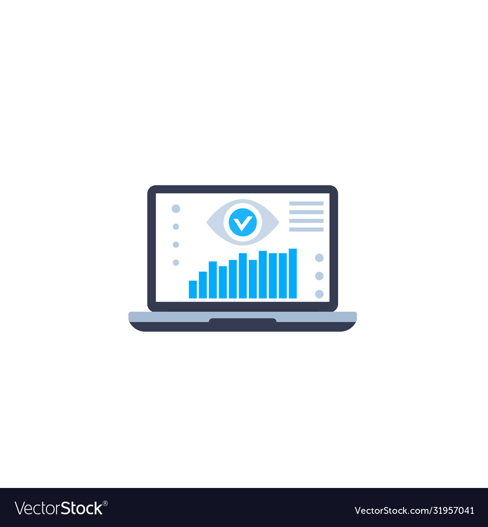 Data monitoring software icon on white