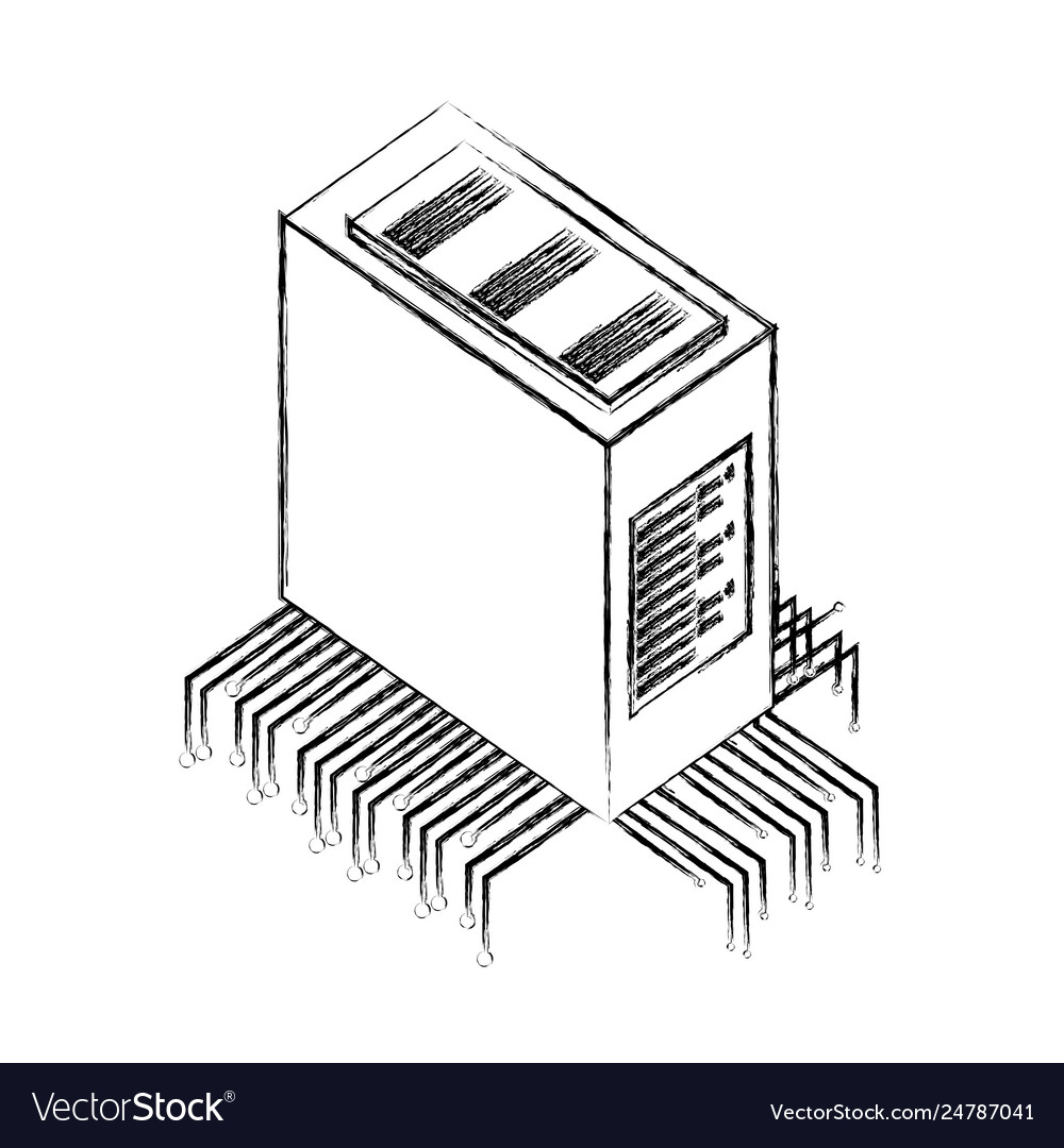 Database server center circuit technology vector image Database server center circuit technology