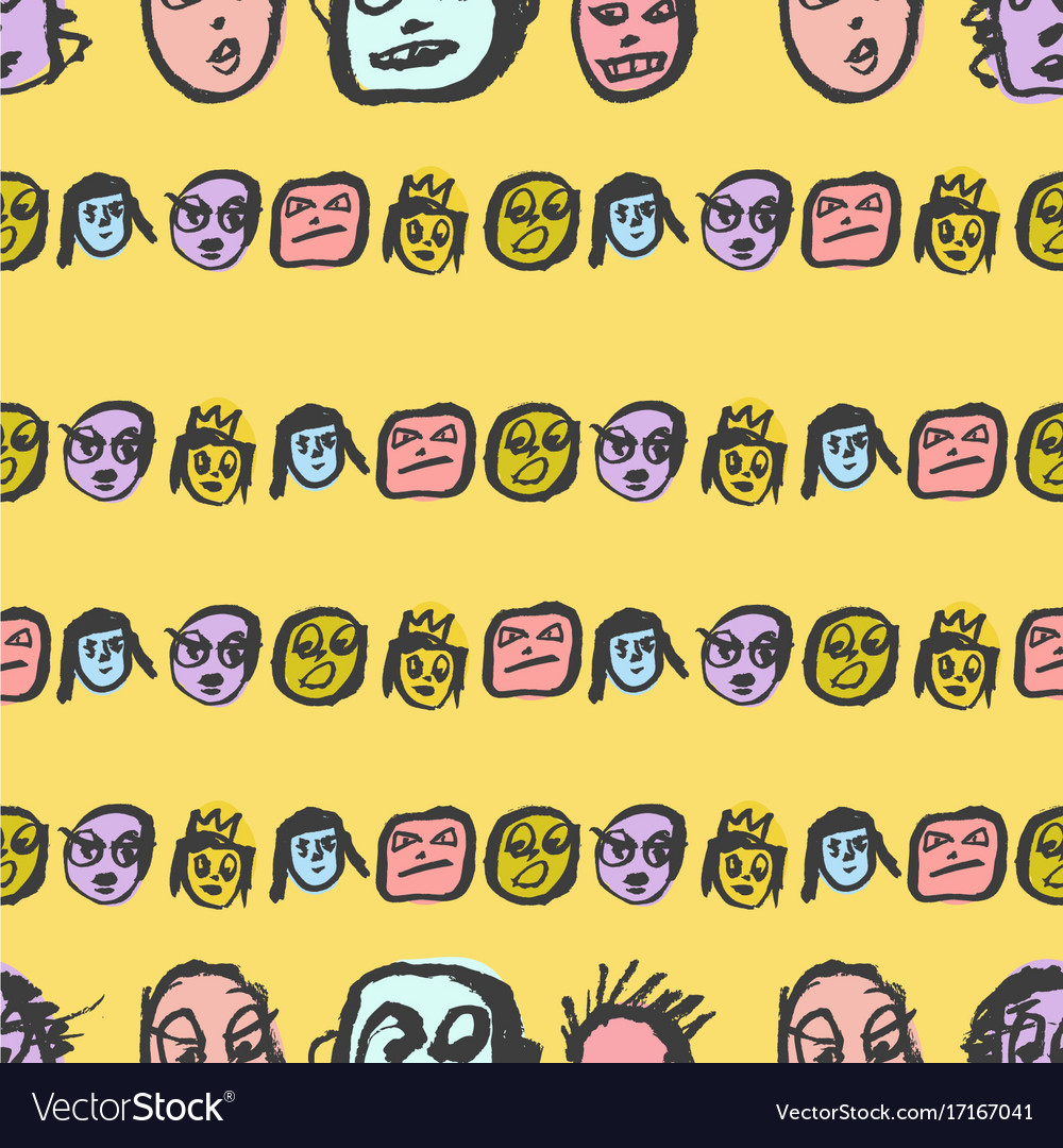 Doodles faces pattern