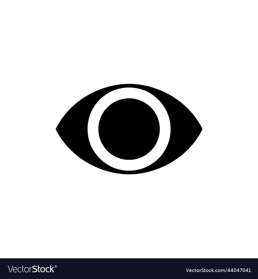 Eye black glyph ui icon Royalty Free Vector Image